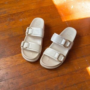 A New Day Cream Slide Sandals with Buckle